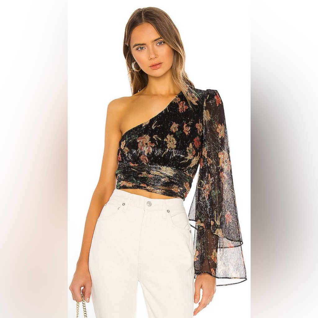 X Revolve Kellen Blouse In Noir Floral Multi